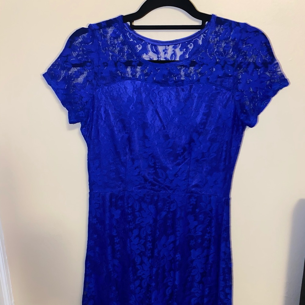 Blue lacy dress